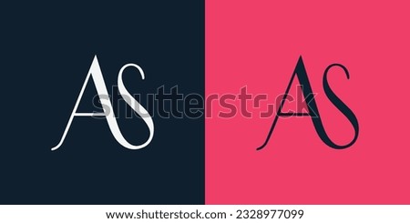 AS Letter simple Linked Luxury Premium Logo.