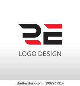 re letter for simple logo design