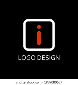 i letter for simple logo design