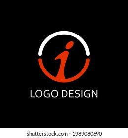 i letter for simple logo design