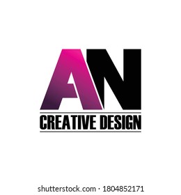 letter AN simple logo design vector