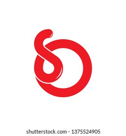 letter so simple loop curves line geometric logo vector