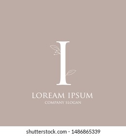Letter I Simple and minimal botanical logo. Creative Vector logo.