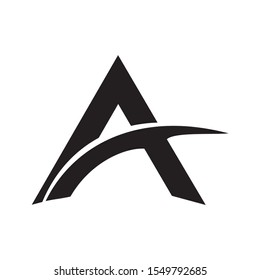 Letter A simple monogram clean  line art logo vector