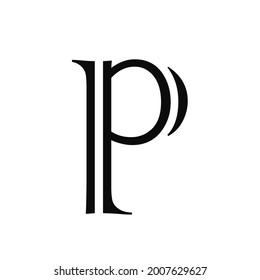 Letter simple p isolated on white background