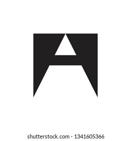 letter a simple pencil negative space logo vector
