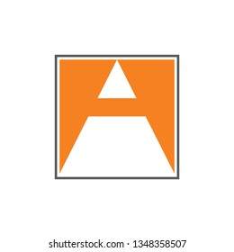 letter a simple pencil negative space logo vector