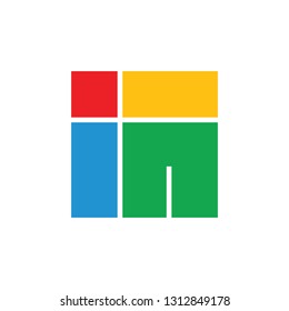 letter in simple square geometric logo