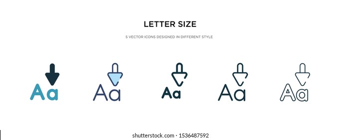 letter size icon in different style vector illustration. two colored and black letter size vector icons designed in filled, outline, line and stroke style can be used for web, mobile, ui