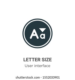 Letter size vector icon on white background. Flat vector letter size icon symbol sign from modern user interface collection for mobile concept and web apps design.