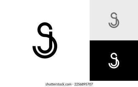 Letter SJ or initial SJ monogram logo design vector