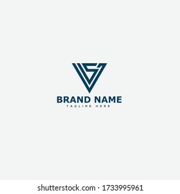 Diseño de la plantilla de logotipo Carta SJ, JS