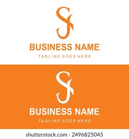 Letra SJ, JS Diseño de Plantilla de logotipos