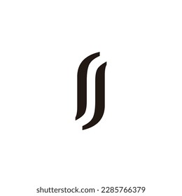 Letter SJ leaf geometric symbol simple logo vector