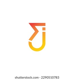 letter sj linked geometric gradient logo vector 