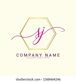 Letter sj logo template Vector