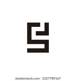 Letter SJ square geometric symbol simple logo vector