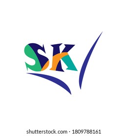 Letter SK icon vector design illustration