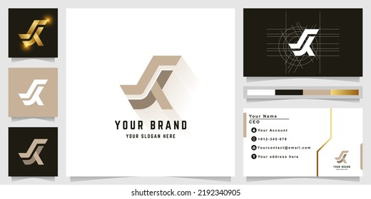 Letter SK or JY monogram logo with business card design