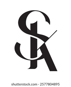 letter SK or KS vector logo design for luxury, fashion, jewelry, boutique, and startup