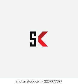 Letter SK logo design simple and clean 