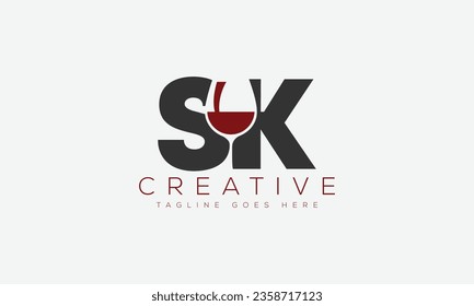 Letter SK logo design template vector illustration.