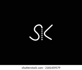 plantilla de vector de diseño de logotipo SK de letra