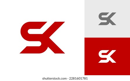 Letter SK monogram logo design vector