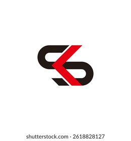 letter sk simple geometric motion arrow logo vector 