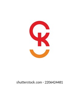 letter sk simple geometric smile logo vector 