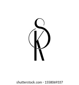 Letter SK simple logo design vector