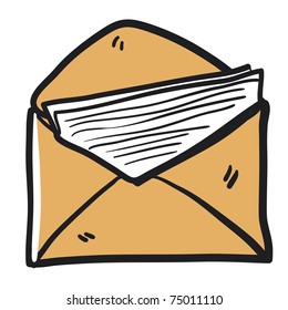 Letter sketch. Envelope drawing. The mail image