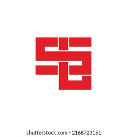 vector de logotipo geométrico de solapamiento vinculado a sl de letra