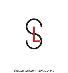 letter sl simple geometric thin line logo vector
