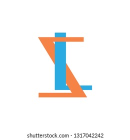 letter sl simple linked geometric logo