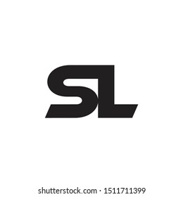 letter sl simple linked geometric logo vector
