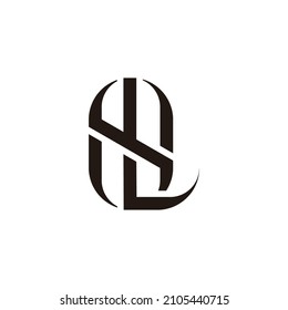 letra sl vector de curva geométrica simple enlazada
