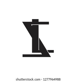 letter sl simple linked monogram geometric logo