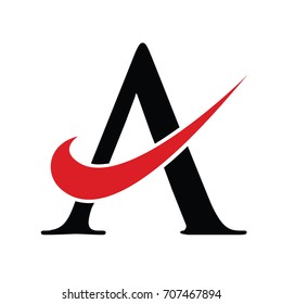 a letter slash logo. a letter checklist logo. 