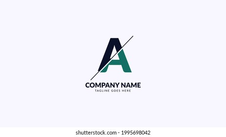 letter A sliced professional corporate and finance logo vector design