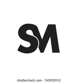letter sm linked design logo vector