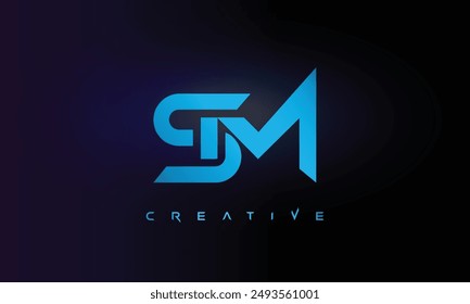 Letter SM logo design creative custom clean two alphabet logo
