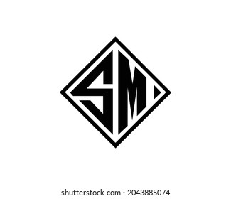 Letter SM Logo Design Vector Template.