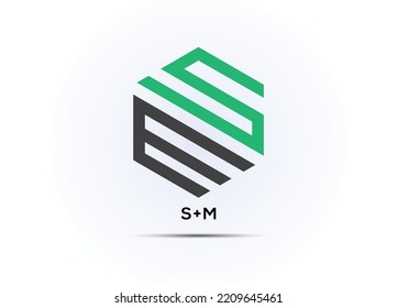 diseño de icono de logotipo SM de letra . archivo vectorial de ilustrador.