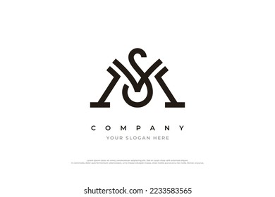 Letter SM or MS Logo Design Vector Template