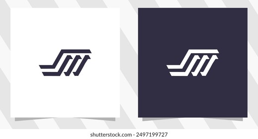 Letra SM MS Vector de diseño de logotipo