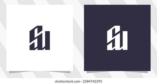 letter sm ms logo design