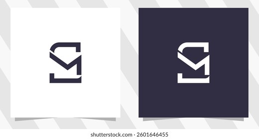 letter sm ms logo design vector
