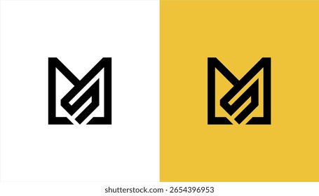 Letra SM MS Diseño de Logo, Creativo SM MS Monograma Elemento de Plantilla de Vector