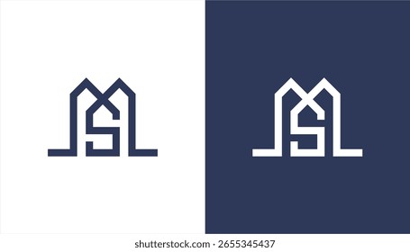 Carta SM MS Logo Design, Criativo SM Monograma MS Vetor Elemento de Modelo